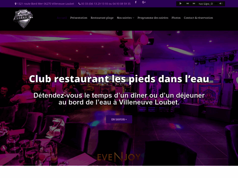 Screenshot du site : Restaurant St valentin club discothèque