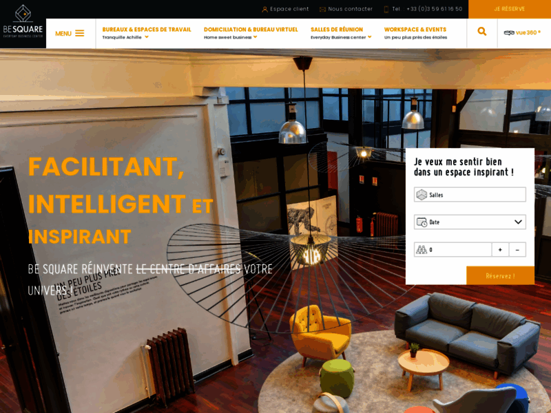 Screenshot du site : Centre d'affaires à Lille - BeSquare