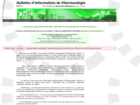 Photo image Bulletins d'Informations de Pharmacologie (BIP)