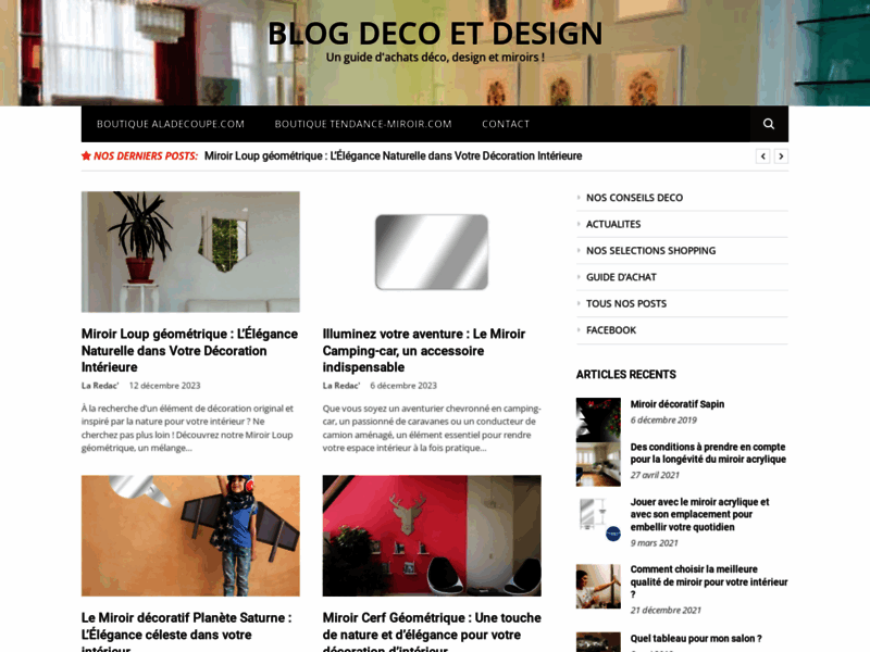 Screenshot du site : Blog déco & design