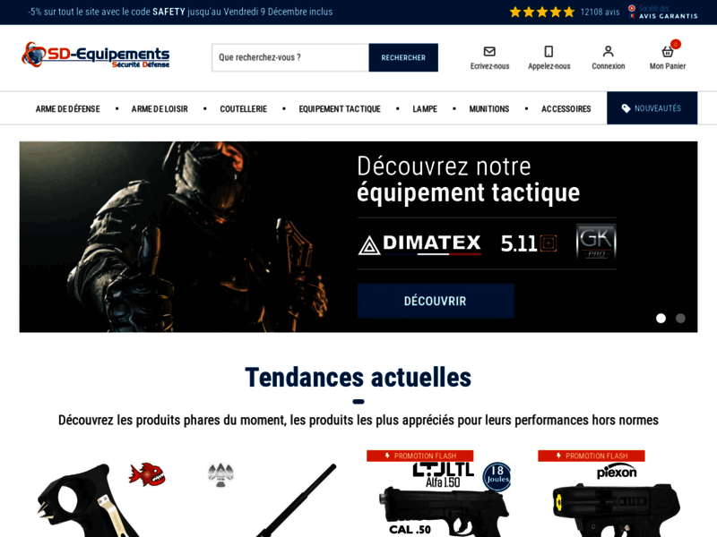 Site de vente en ligne d'equipements de défense