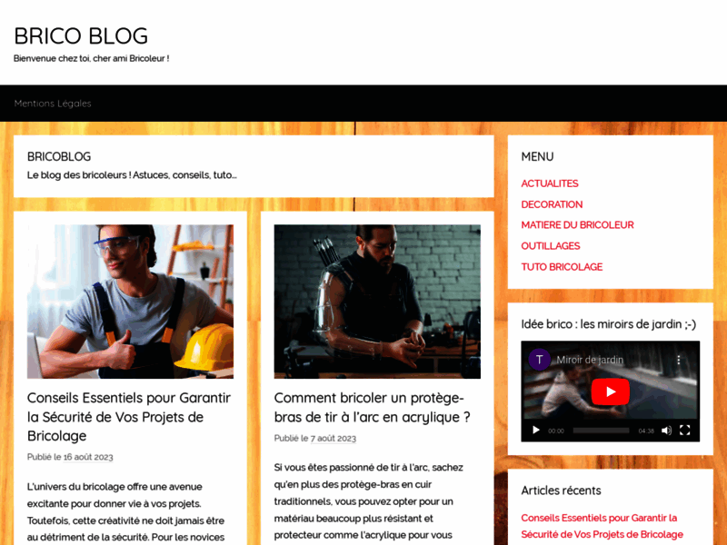 Screenshot du site : Brico Blog