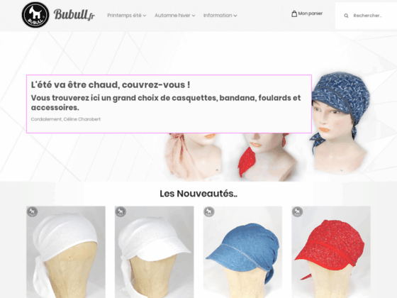 bubull.fr cr�ation textile foulards chapeaux