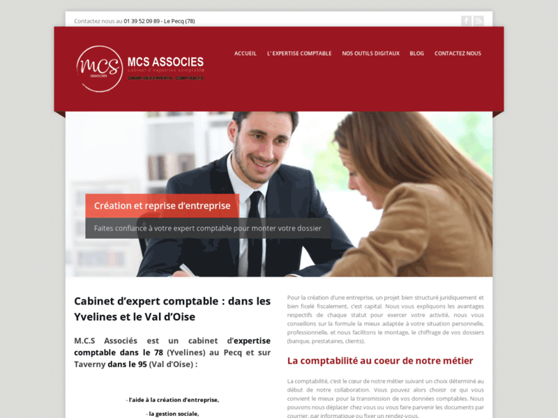Screenshot du site : M.C.S Associés - Cabinet d’expertise comptable