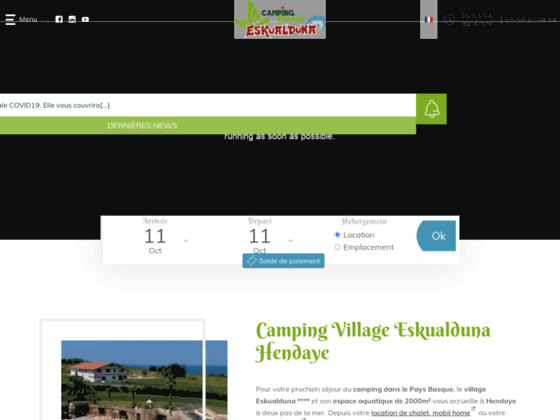 Le Camping Village 4 étoiles Eskualduna