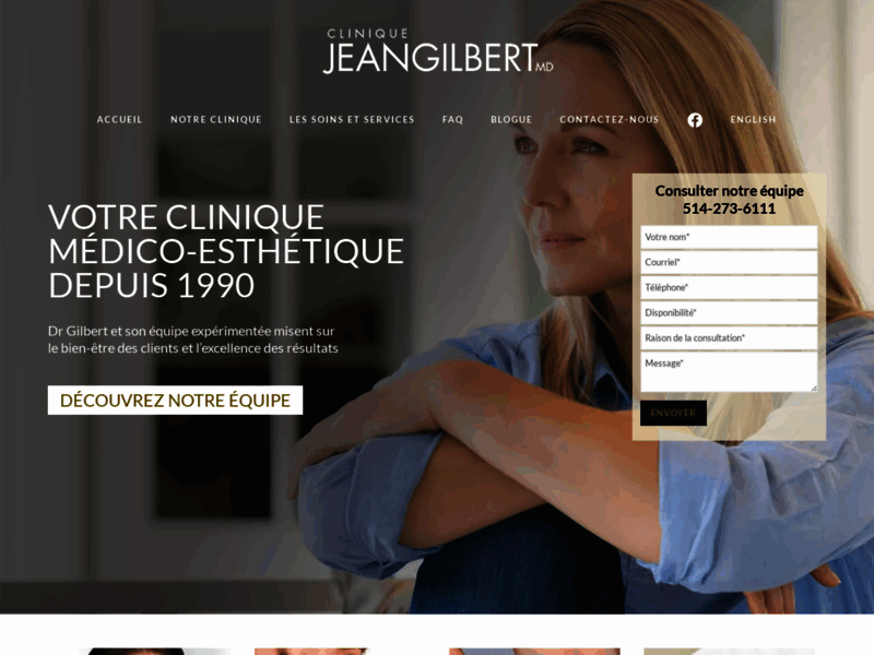 Screenshot du site : Traitement de cellulite - Jean Gilbert