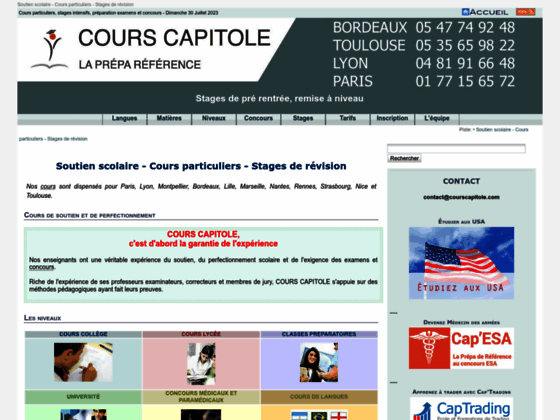  Cours particuliers stages intensifs pr�paration concours et examens Toulouse [Cours CAPITOLE]