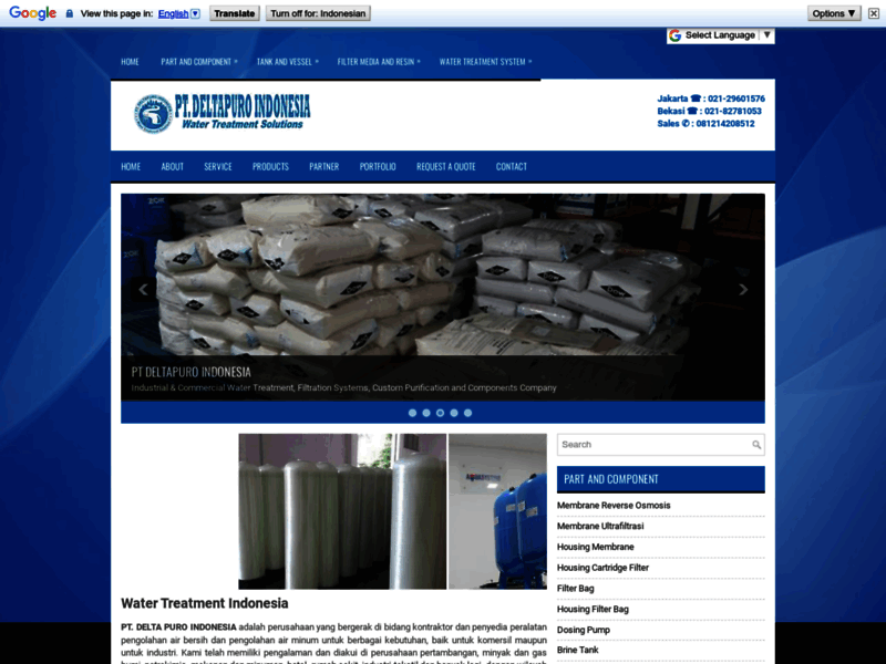 Site screenshot : PT Deltapuro Indonesia