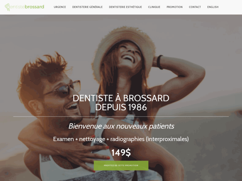 Screenshot du site : Clinique dentaire à Brossard