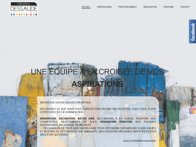 Screenshot du site : Artisan Peintre Noirmoutier