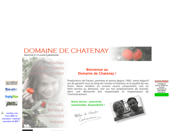 Fraises et Pommes Labaronne, au Domaine de Chatenay