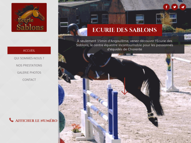Ecurie des Sablons vous accueille, dans son centre de sport situé dans la région de Charente pour de