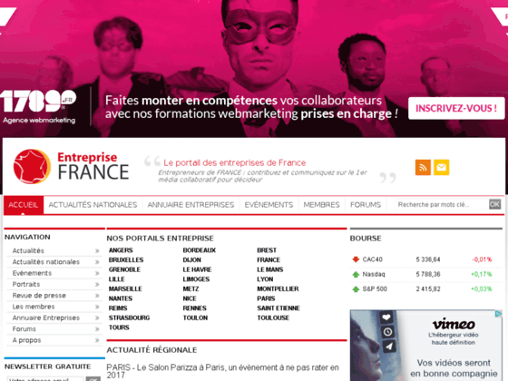 Entreprise-France.com, Actualit�s r�gionales des