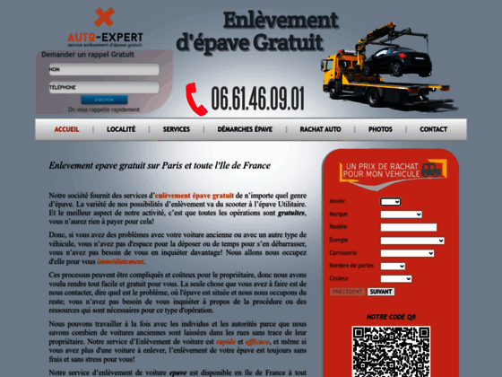EPAVES EXPERT - Enl�vement d'�pave gratuit 7/7 et 24/24, en Ile de France, Essones, Hauts de Seine,
