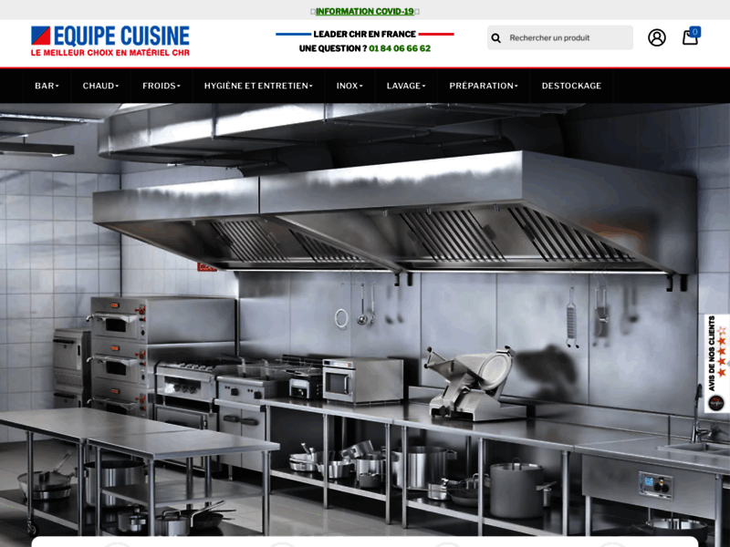 Screenshot du site : Equipe Cuisine | La référence de la cuisine PRO