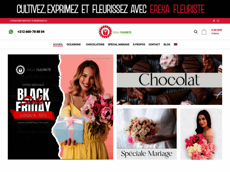 Screenshot du site : Un début de l’année riche en bouquets de fleurs !