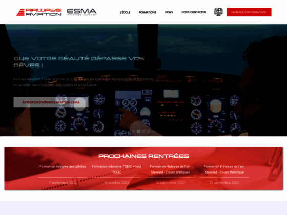 Photo image ESMA Aviation Academy : Formations pilote, formations hotesses de l'air et stewards...