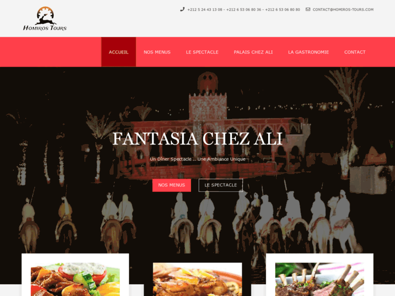 Screenshot du site : Fantasia à marrakech