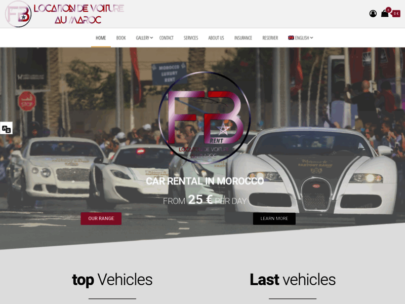 Screenshot du site : FB RENT Location de voiture au Maroc