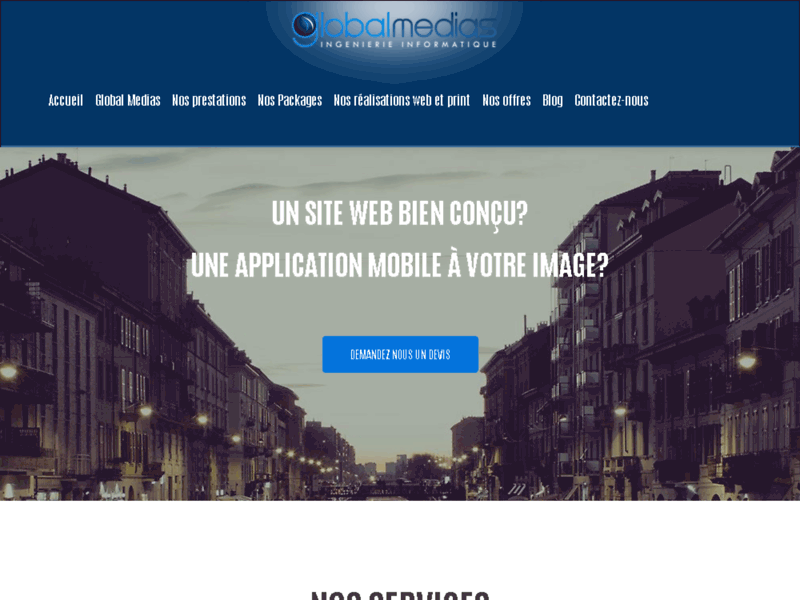 Screenshot du site : Agence de communication dans les Landes