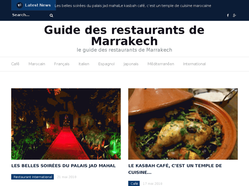 Screenshot du site : La nuit séductrice de Marrakech