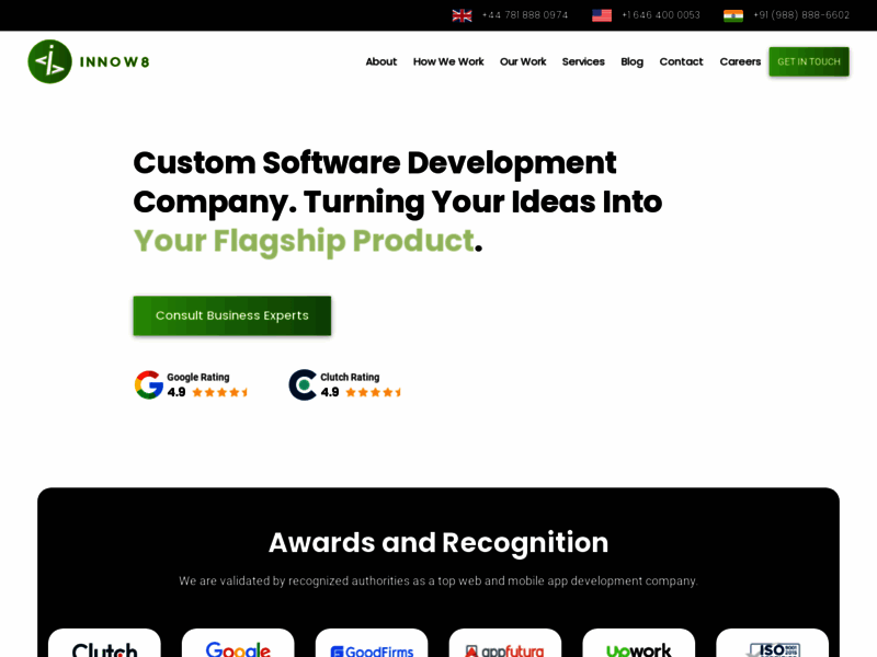 Website's screenshot : Innow8 Apps- Top Mobile App Development Company