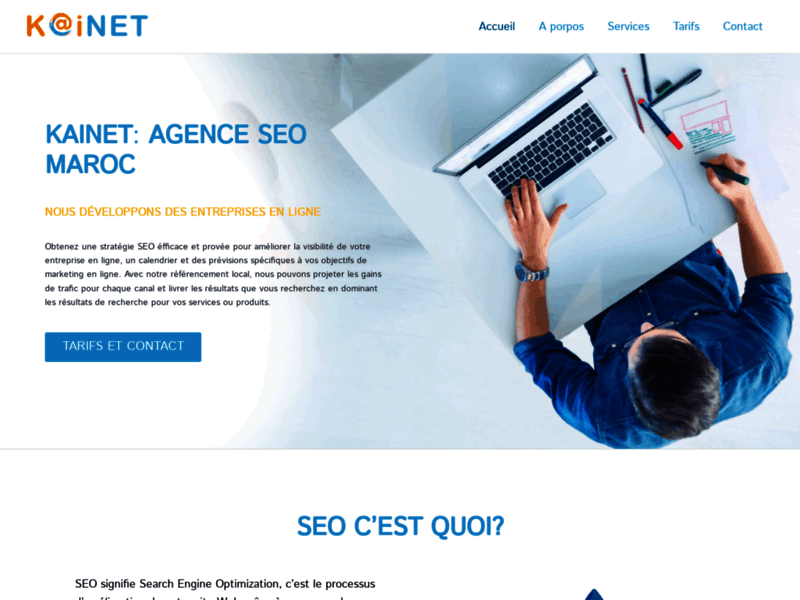 Screenshot du site : Kainet agence seo Maroc