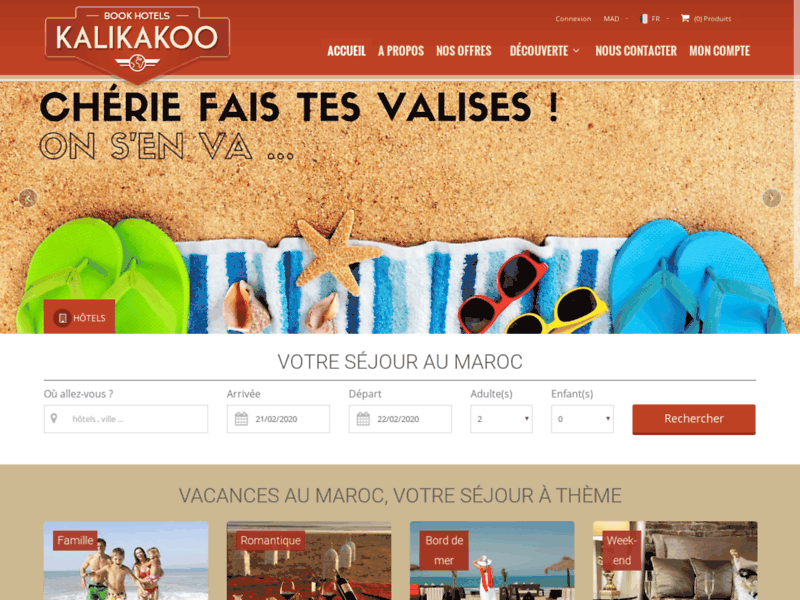 Screenshot du site : Hotel Maroc