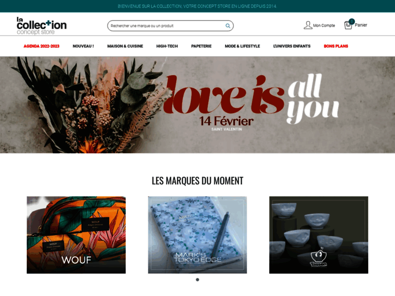 Screenshot du site : La Collection : Concept Store