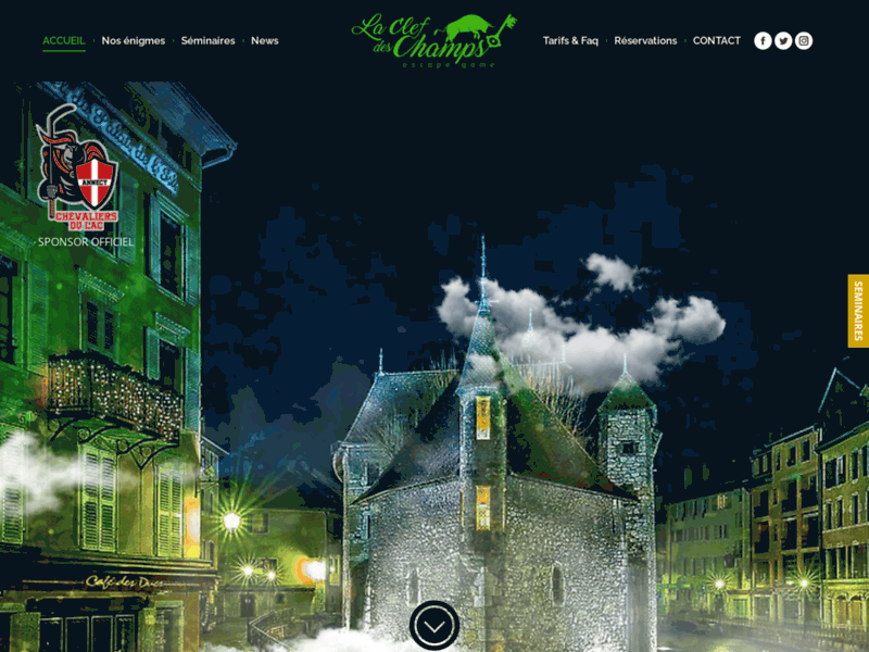 Screenshot du site : Escape Game La Clef des Champs Annecy