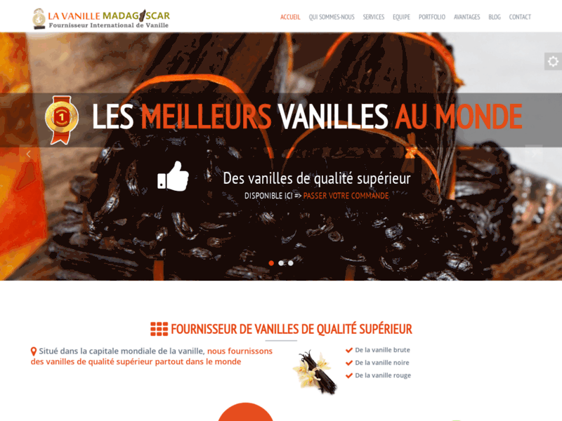 Screenshot du site : La vanille Madagascar