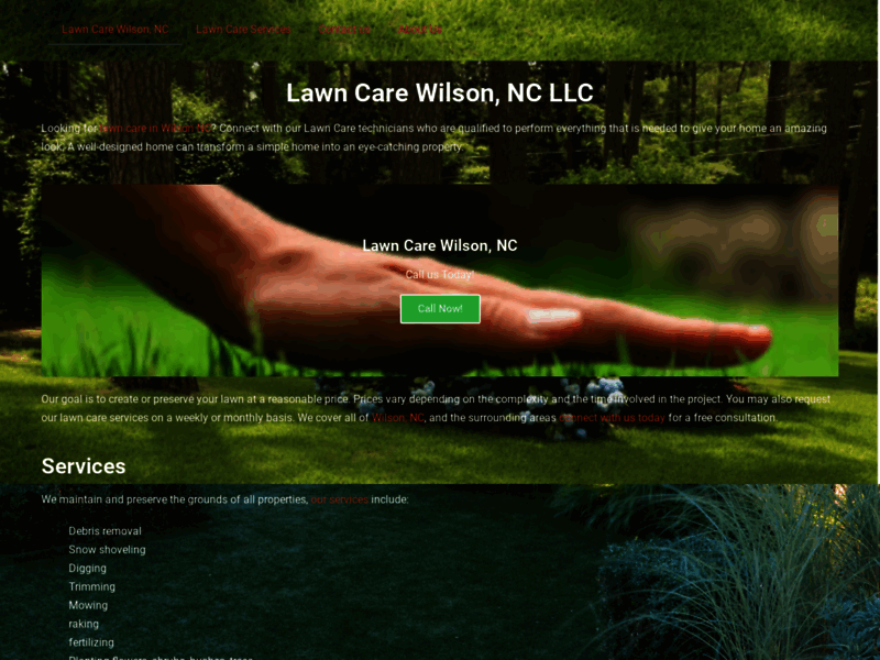 Website's screenshot : Lawn Care Wilson, NC