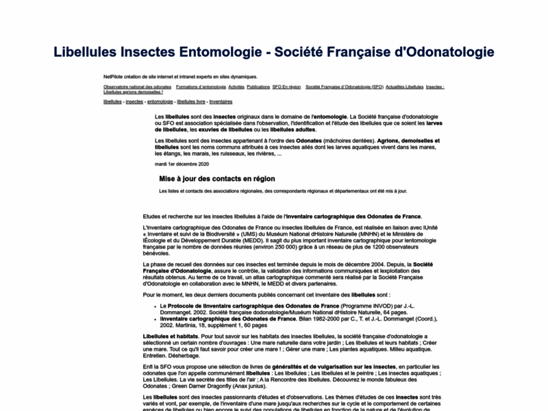 SFO Société Française d'Odonatologie Libellules