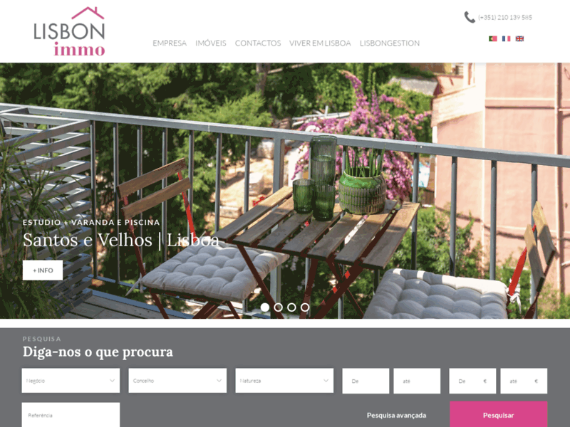 Screenshot du site : lisbonimmo : agence immobiliere lisbonne