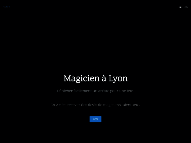 Screenshot du site : Trouver un magicien de qualité à Lyon