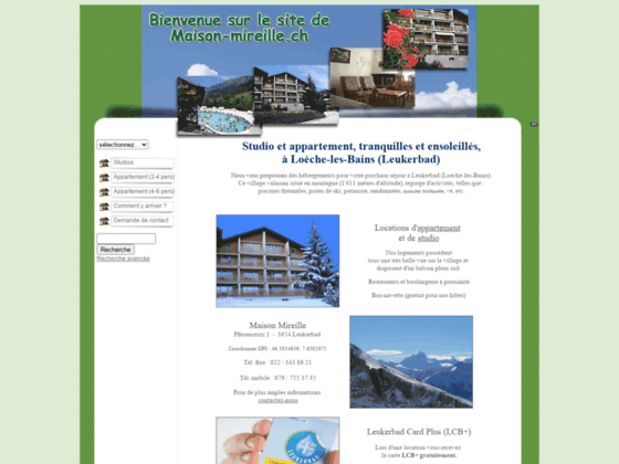 Vacances � la montagne en Suisse - Maison Mireille