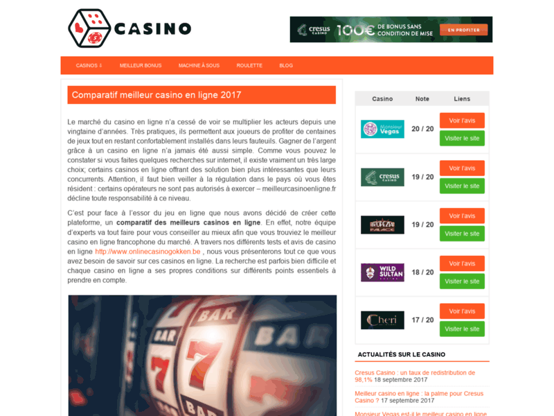 Meilleur casino en ligne francophone