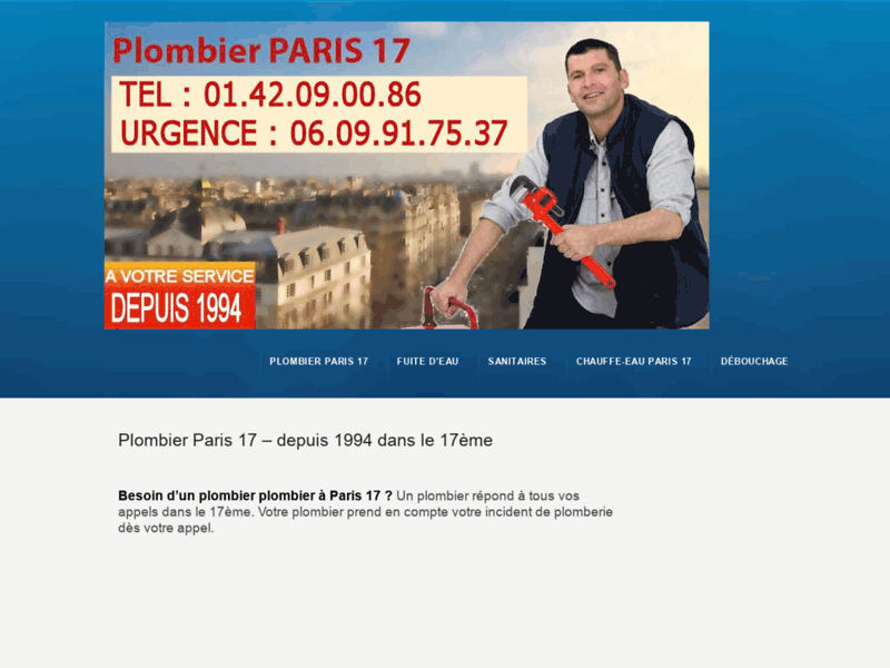 Entreprise plomberie 75017 Paris