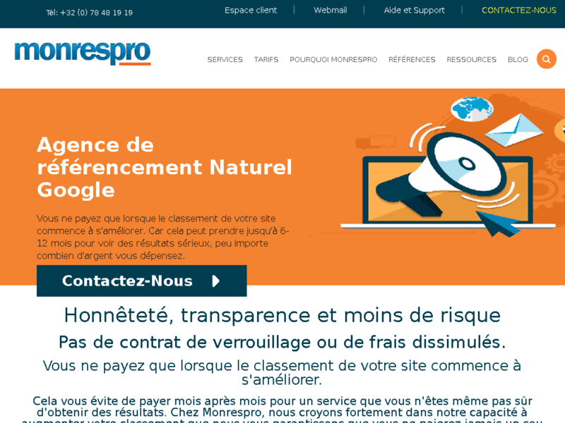 Screenshot du site : Agence de référencement naturel