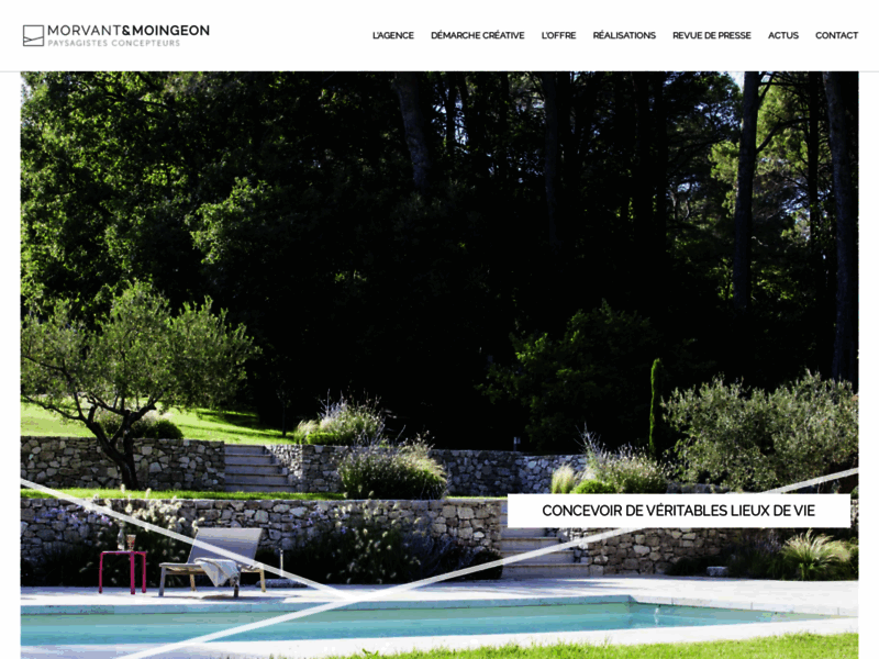 Screenshot du site : Agence MORVANT & MOINGEON - paysagiste