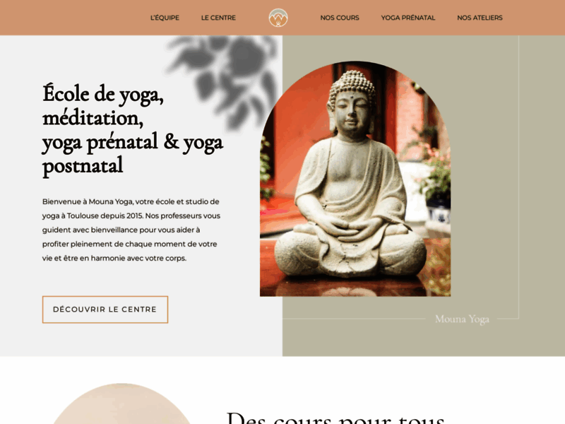 Screenshot du site : Yoga Toulouse