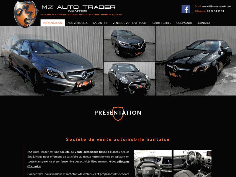 Screenshot du site : Vente de voitures neuves et d'occasions à Nantes