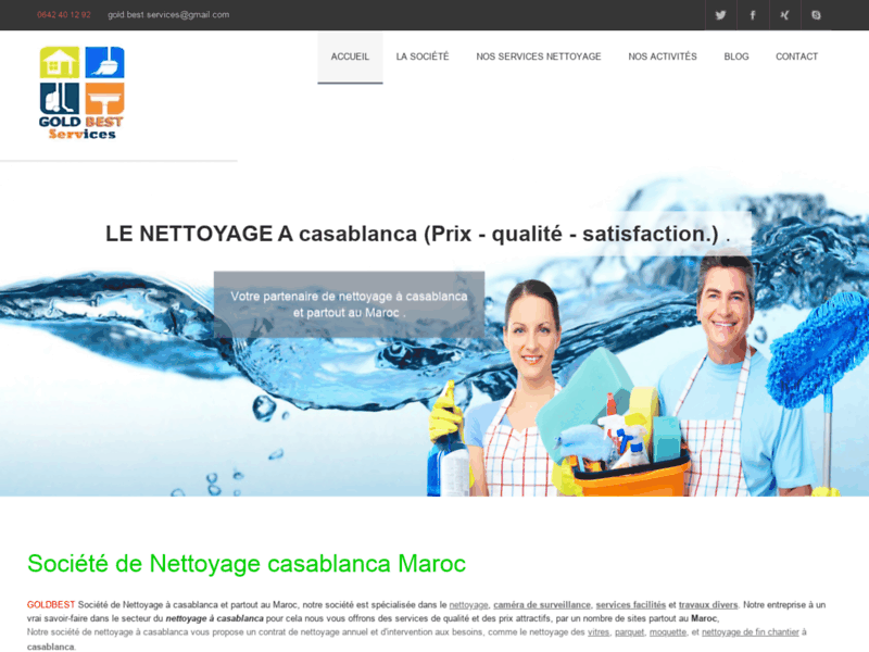 Screenshot du site : Société de Nettoyage Casablanca Maroc