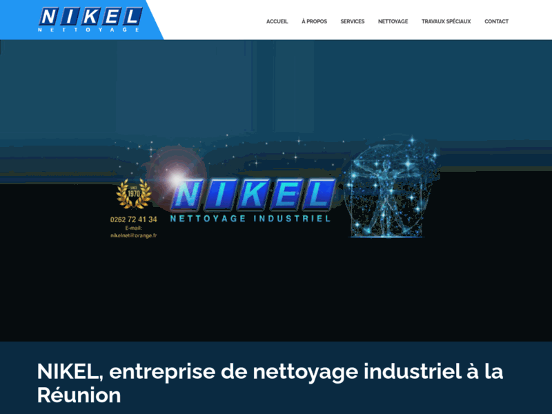 Screenshot du site : NIKEL Nettoyage - La Réunion
