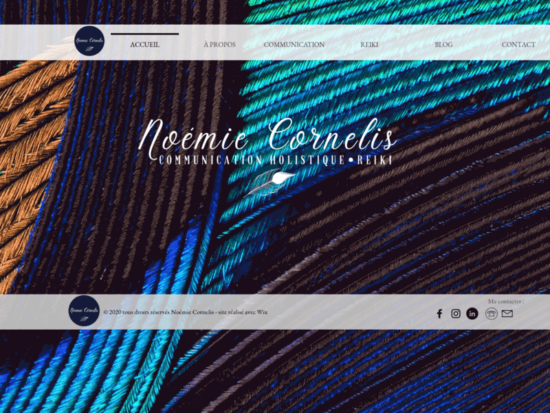 Screenshot du site : Noémie Cornelis - Communication éthique et Reiki