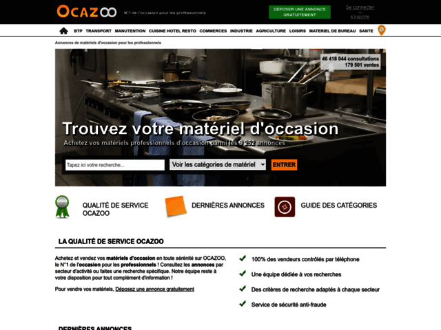 Ocazoo.fr : un annuaire pour professionnel de matériel d'occasion