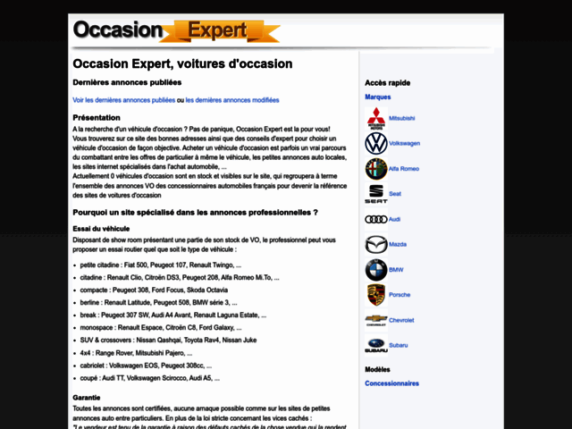 Capture d'écran du site occasion-expert.fr