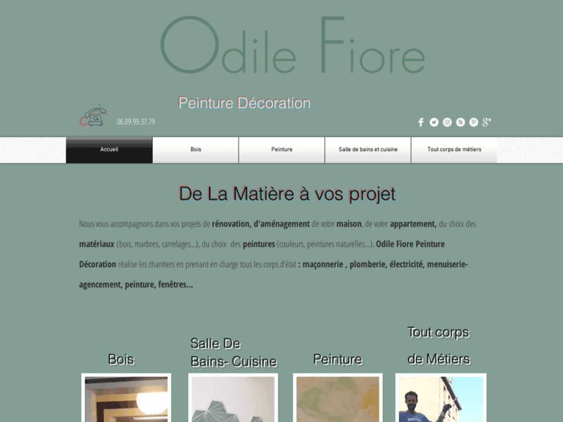 Screenshot du site : Odile Fiore Peinture Décoration