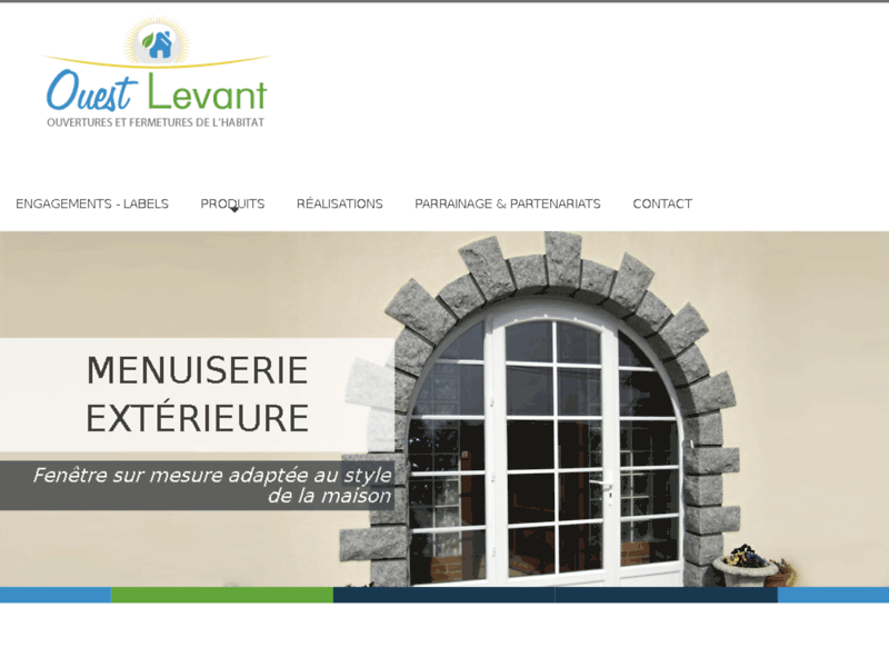 Screenshot du site : Ouest Levant, rénovation de menuiseries