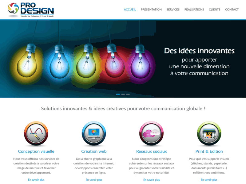 Screenshot du site : Pro Design - agence de communication